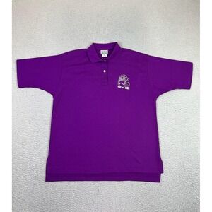 Vintage LL Bean Polo Shirt Womens Large Purple Dream Team Baseball Made‎ USA 90s